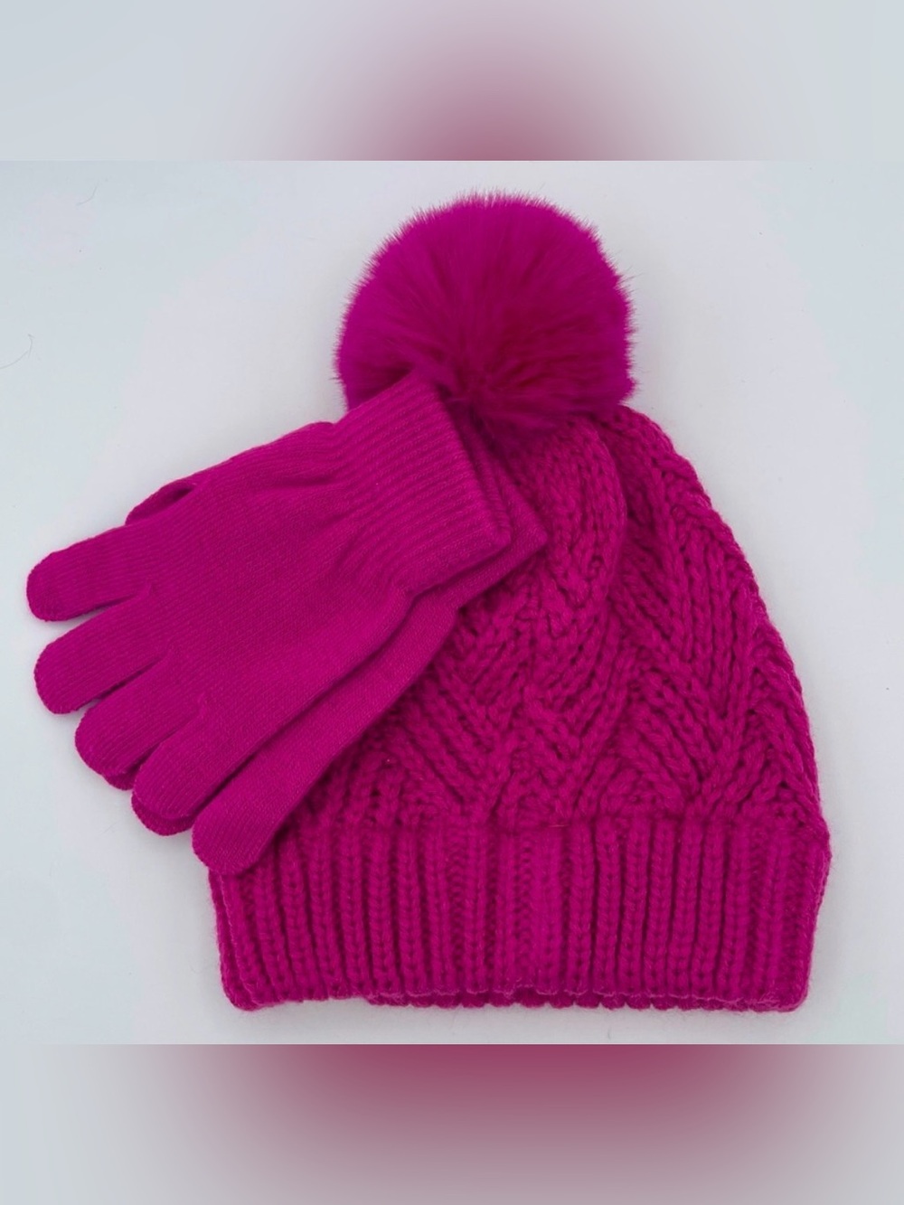 Pink Beanie and Gloves Kids M/L NWT
